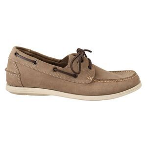 Pollini Beige Suede Low Top Mocassin Loafers Casual Men Men's Shoes